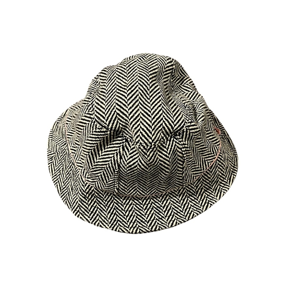 J. Crew Black and White Herringbone Hat